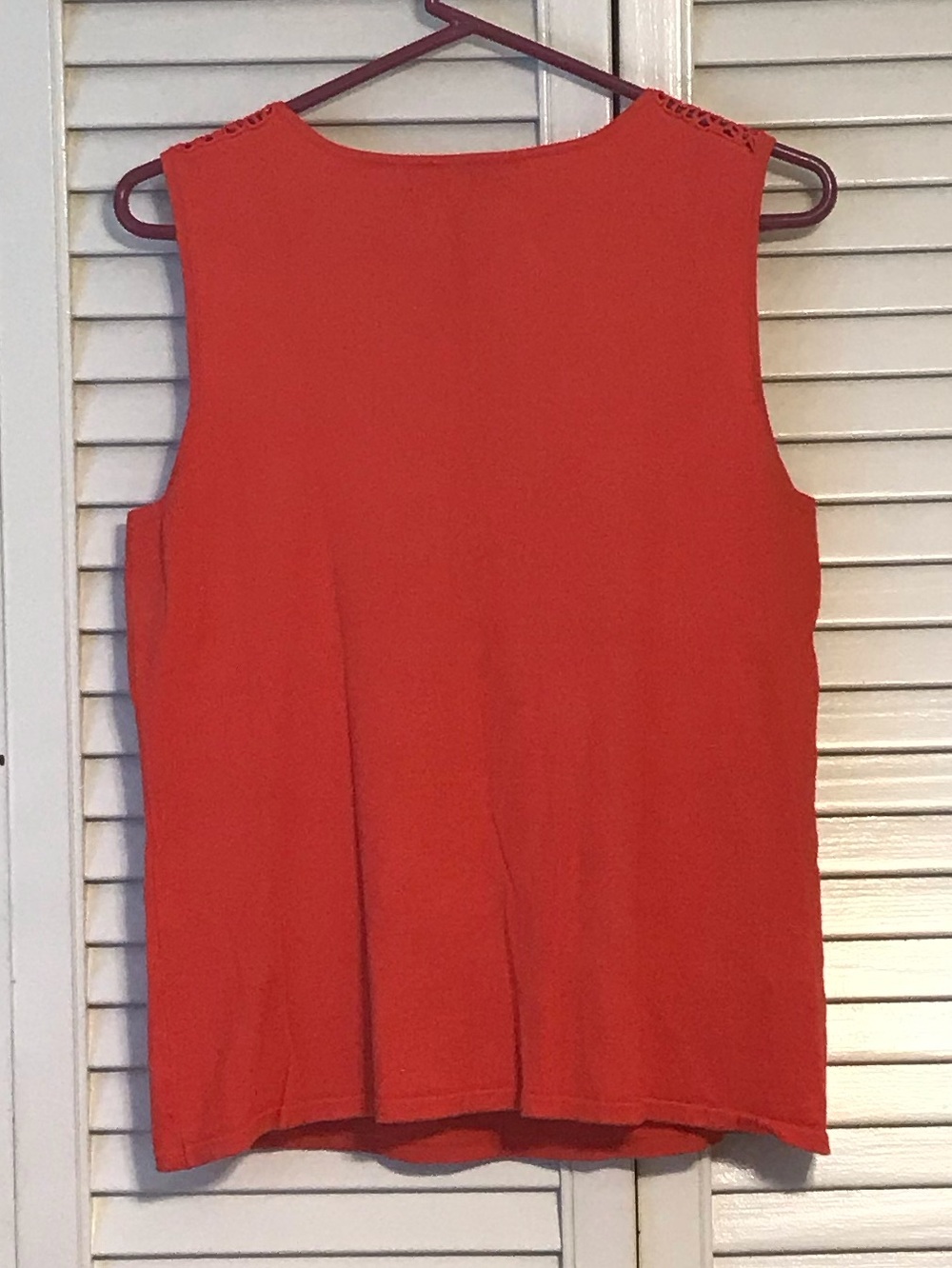 Cable & Gauge Orange Crochet-Trim Sleeveless Tank - Picture 3 of 6